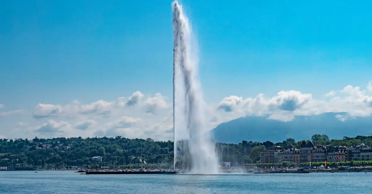 Jakie miasto w Szwajcarii słynie z Jet d'Eau?